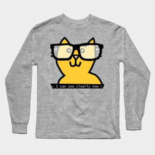 Cat in Glasses can see Clearly Now Long Sleeve T-Shirt